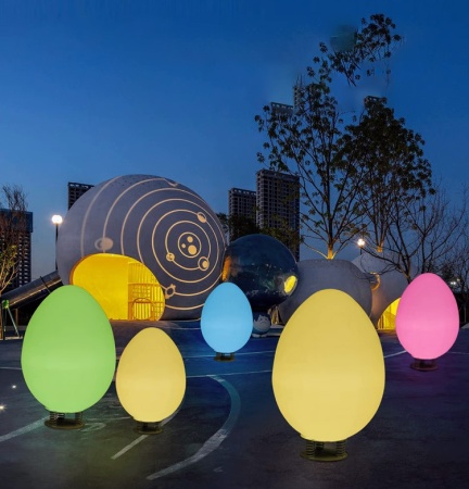 Светильник Яйцо 65х110 питание от 220, RGB